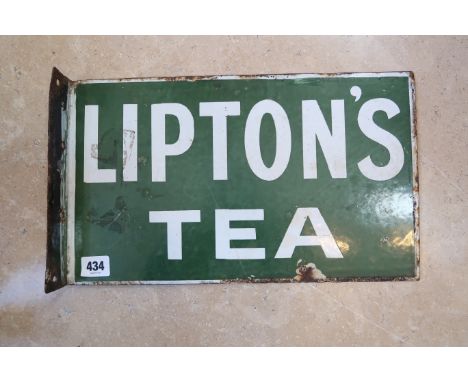 An enamel Liptons Tea advertising sign - 39cm x 22cm 