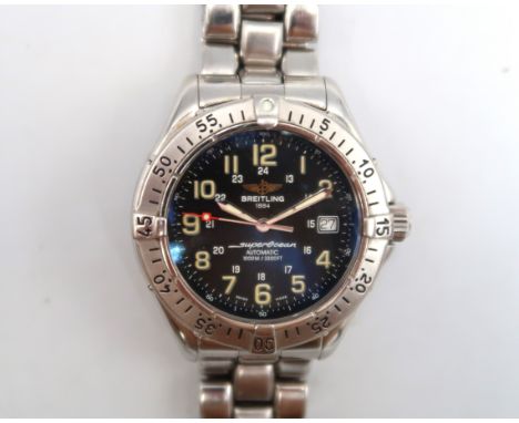 A gents Breitling Colt Superocean wristwatch, serial number 15820, Automatic A17040 - boxed with paperwork - 3.9cm across bez