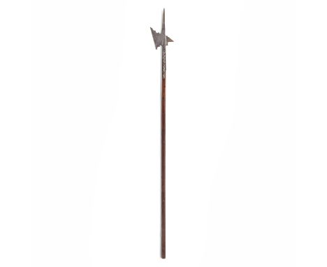 A 'Sempach' style halberd, Swiss or South German, 16th century, the stout diamond section terminal spike above forward-leanin