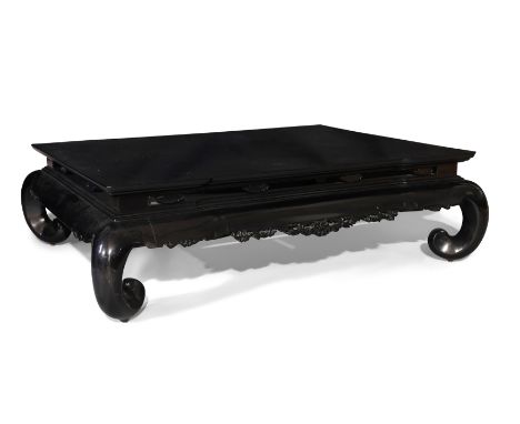 Christian Audigier for Ralph Lauren, a large ebonized coffee table, of Chinese style, last quarter 20th century, 44cm high, 1