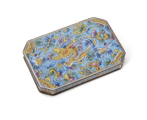 An Austrian silver and enamel cigarette case, second-quarter 20th century, 900 standard, numbered 1063, decorated in the Chin