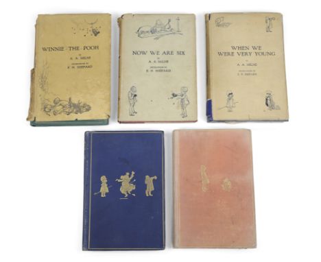 Milne, A.A., a group of five Winnie-The-Pooh books, with illustrations by E.H. Shepard, comprising:Winnie-The-Pooh, First Edi