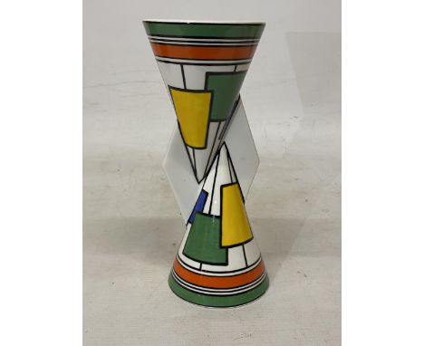 A WEDGWOOD LIMITED EDITION CLARICE CLIFF "CIRCLES &amp; SQUARES" YO-YO VASE