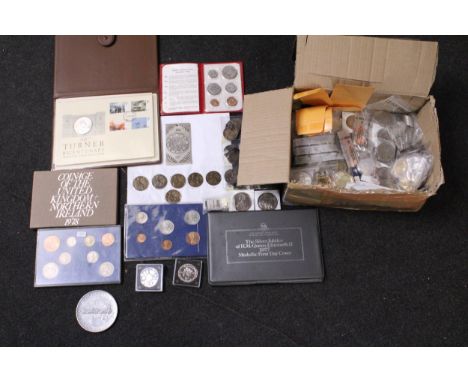 A LARGE SELECTION OF WORLD COINS INCLUDING SILVER . ALSO NOTED A TIBETAN SILVER PAPERWEIGHT . E 60/80 R 50