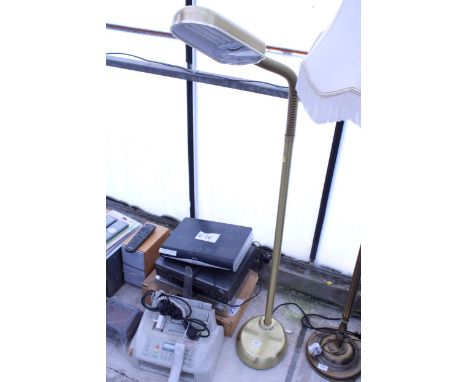 A BRASS EFFECT ADJUSTABLE LAMP