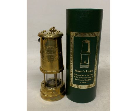 A BRITISH COAL MINERS COMPANY , WALES, MINERS LAMP WITH BOX