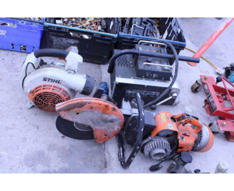 A STIHL LEAF BLOWER ENGINE UNIT AND A STIHL STONE CUTTER FOR SPARES AND REPAIRS