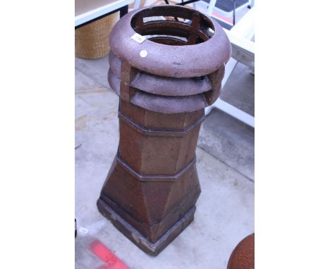 A VINTAGE SALT GLAZED CHIMNEY POT