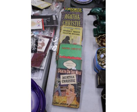 SIX CRIME BOOKS TO INCLUDE AGATHA CHRISTIE, SOME FIRST EDITIONS