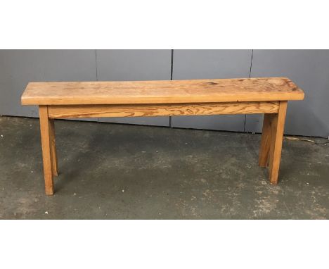 A small pine bench, 118x22x45cmH 