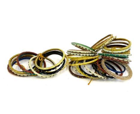 A quantity of vintage glass bangles 