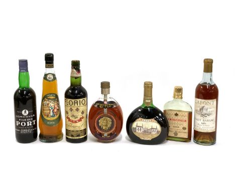 A quantity of alcohol to include Florio Marsala; Vecchia Romagna Buton; Cordovas Fine Old Port; Brandy etc 