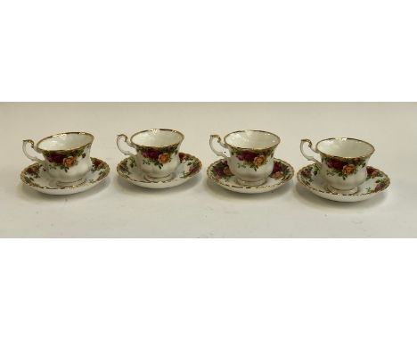 Four Royal Albert Old Country Roses teacups and saucers 