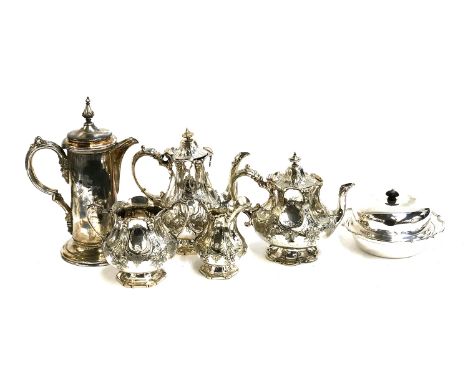 A quantity of silver plate to include four piece tea service etc 