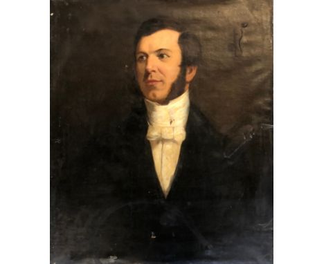 Portrait of a 19th century gentleman, oil on canvas, 77x64cm 