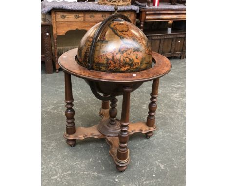 A drinks cabinet in the form of a globe, 100cmH 