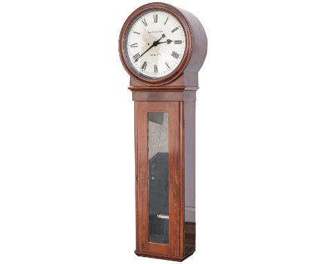 Caledonian Railway mahogany cased 14 inch dial weight driven regulator railway clock supplied to the Caledonian Railway in th