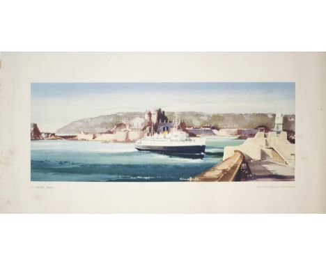 Carriage print ST.HELIER, JERSEY from an original water colour painting by Claude Buckle from the British Railways Southern r