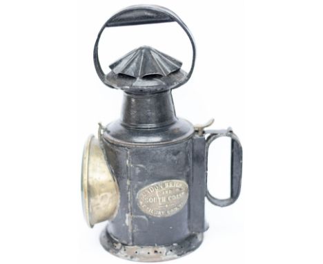 LBSCR 3 Aspect handlamp brass plated LONDON BRIGHTON AND SOUTH COAST RAILWAY COMPANY and THE LAMP MANUFACTURING CO LTD LONDON