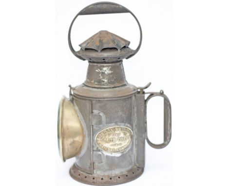 LBSCR 3 Aspect handlamp brass plated LONDON BRIGHTON AND SOUTH COAST RAILWAY COMPANY and THE LAMP MANUFACTURING CO LTD LONDON