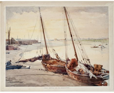 Original artwork study for British Railways Eastern Region, Early Morning on the Blackwater by Henry Denham . Watercolour on 