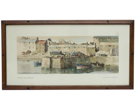 Carriage Print SEAHOUSES, NORTHUMBERLAND by Jack Merriott R.I. The harbour on the North Sunderland branch, from the LNER Post