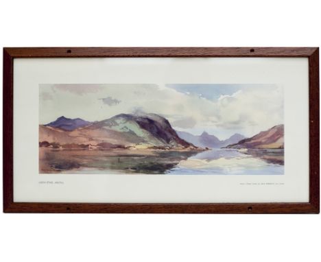 Carriage Print LOCH ETIVE, ARGYLL by Jack Merriott R.I., SMA from the Scottish Region series of 1956.&nbsp; In original type 