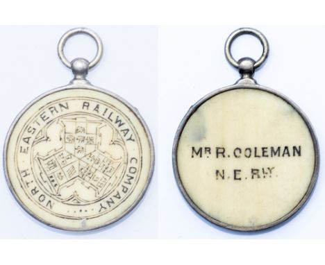 NORTH EASTERN RAILWAY COMPANY FREE TICKET issued to MR R. COLEMAN N.E.RLY. Measures 1.25in diameter and is complete with meta