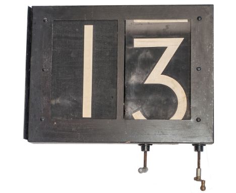 British Railways Class 40 diesel locomotive headcode train reporting number box. Rectangular steel with internal rollers and 