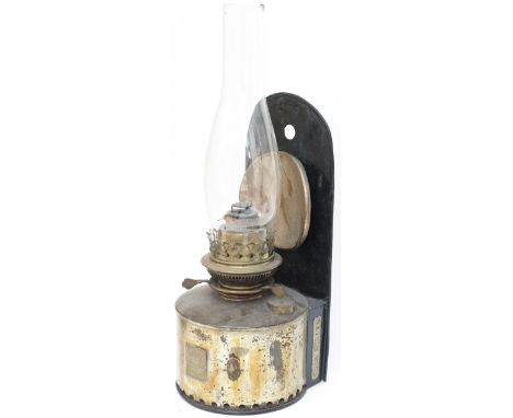 Great Eastern Railway signal box oil lamp steel plated Raydon Wood and also plated Silberlight. In excellent condition comple