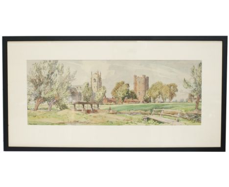 Original water colour painting for the LNER carriage print, TATTERSHALL LINCOLNSHIRE by Freda Marston. Signed by the artist, 