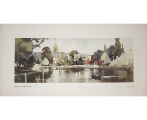 Carriage print MARLOW, BUCKINGHAMSHIRE from an original water colour painting by Claude Buckle from the British Railways West