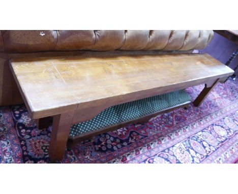 A French oak bench, H.45 W.180 D.35cm 