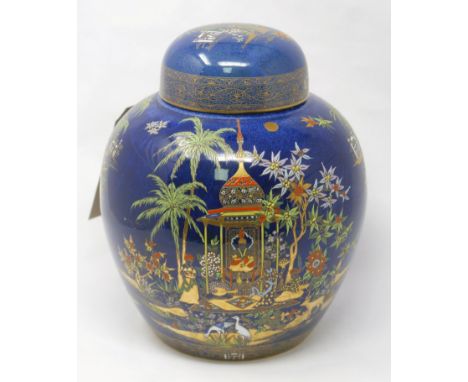 A large Carlton Ware ceramic ginger jar with 'Persian' pattern, H.25cm 