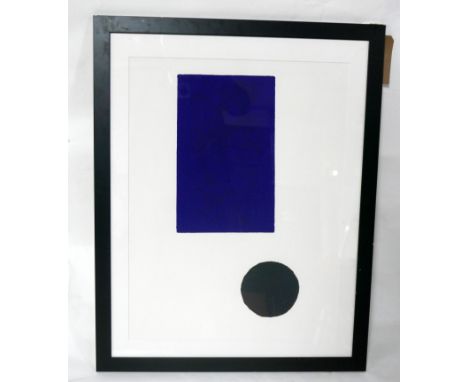 After Kasimir Malevich, screen print titled 'rectangle and circle', 70 x 54cm 