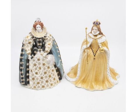 Two Royal Worcester Figures, Queen Elizabeth I in Coronation Robes and Queen Elizabeth I