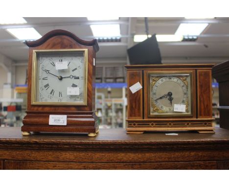 Mid 20th Century Elliot mantle clock along with another English made mahogany mantle clock