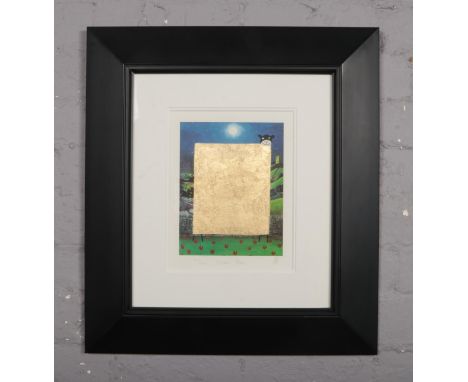 A framed limited edition Mackenzie Thorpe signed print, Golden Sheep, with Washington Green blind stamp. (27cm x 21cm).  