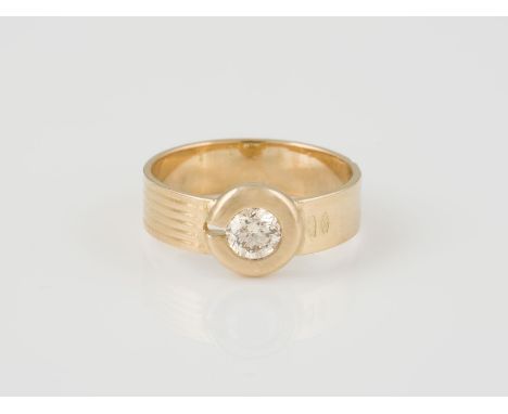 RING Gelbgold. Ringmaß ca. 65, Ges.-Gew. ca. 6,9 g. Gest.750, italienische Punzierung '20VR' für F.lli Filippini, Verona, vor
