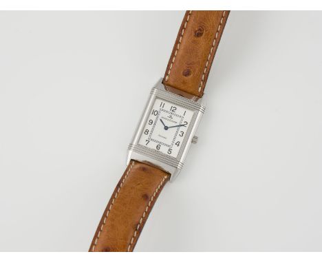 ARMBANDUHR 'JAEGER-LECOULTRE - REVERSO CLASSIQUE' Schweiz, 20. Jh. Stahl. Gehäuse 2,8 x 2,2 cm. Hochrechteckiges Gehäuse, hel