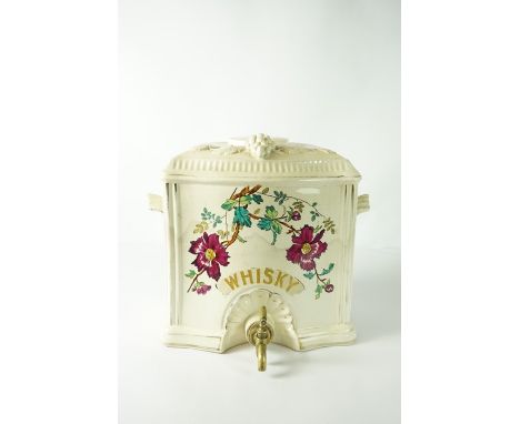 Vintage Ceramic Wine / Whisky Dispenser, Having brass tap, with later interior, approx 50cm high