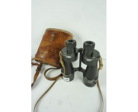 Pair of WWII Military Bino Prism No 5 Binoculars by Ross of London, Mk II x 7, stamped with military arrow and dated 1940, wi