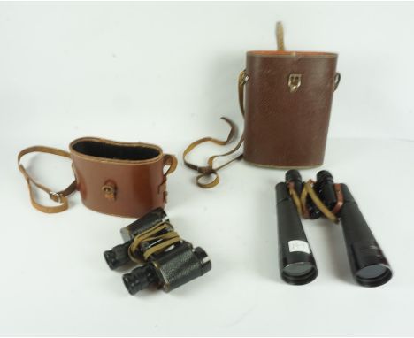 Pair of WWII Military Bino Prism No 2 Field Binoculars by Taylor-Hobson, MK III, no 296967, having arrow stamp and dated 1943