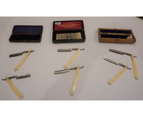 Collection of Razors, circa late 19th / early 20th century, makers include G.Wostenholm &amp; Sons, G.Muego Methven st Perth,