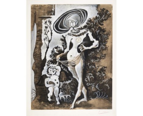 ** δ Pablo Picasso (1881-1973) after.Venus et l'amour voleur de miel (d'après Lucas Cranach l'Ancien)Lithograph printed in co