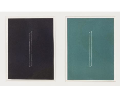 Fred Sandback (1943-2003)Untitled from Twenty-two constructions from 1967 (Jahn 128)Lithograph, one printed in green the othe
