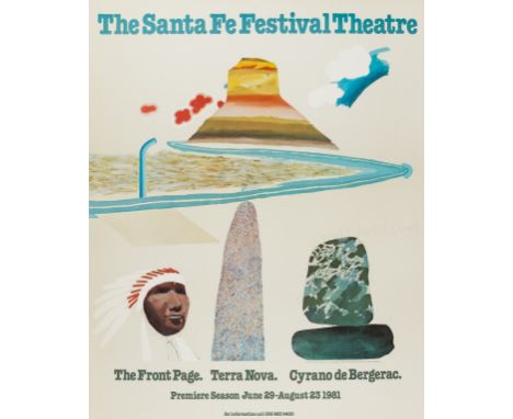 δ David Hockney (b. 1937)The Santa Fe Festival TheatreOffset lithographic poster printed in colours, 1981, signed and inscrib