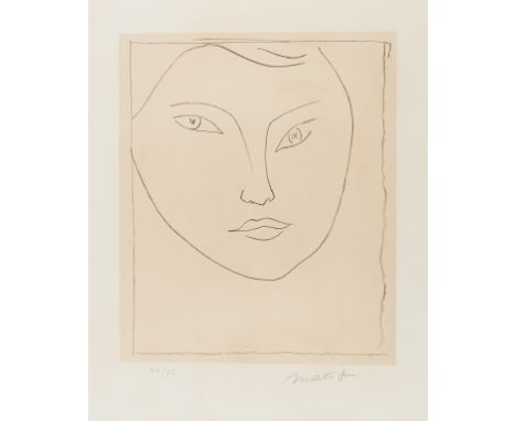 δ Henri Matisse (1869-1954)Portrait de Claude D. (Duthuit 585)Lithograph, 1946, signed in pencil, numbered from the edition o