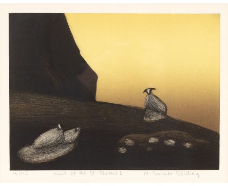 Maria Simonds-Gooding (Irish, born 1939)/Sheep of the Great Blasket II/limited edition 64/150/etching, 22cm x 29cm 