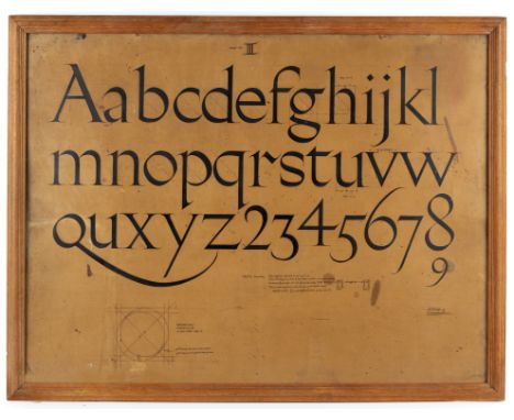 A E R (Eric) Gill (British 1882-1940)/Three Designs for Lettering/ for WHSmith corporate typeface/numbered I, II, III, signed